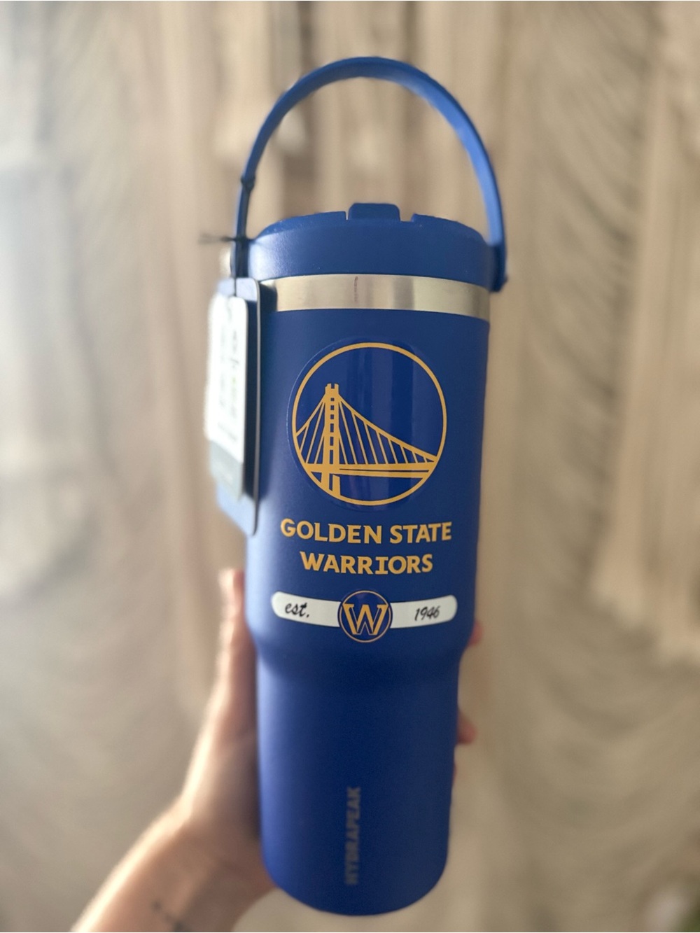 Golden State Warriors Blue Insulated Tumbler Travel Cup w/ Handle